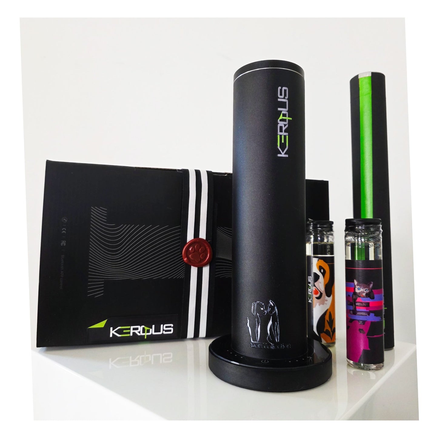 Kerqus odor neutralizer for pets — Bluetooth & manual control — starter kit with diffuser and oils